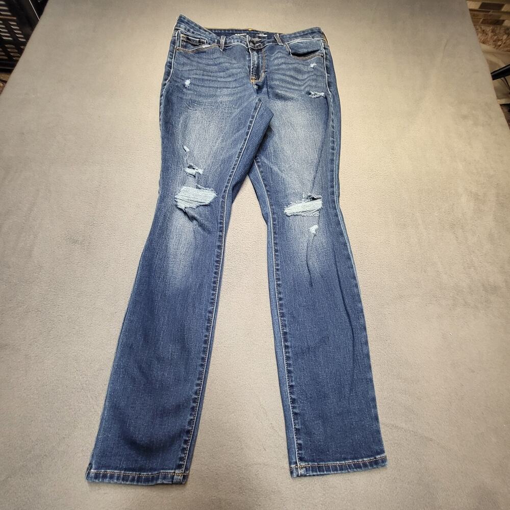 Old Navy Jeans Womens 10 Blue Pop Icon Skinny Leg Distressed Denim Stretch